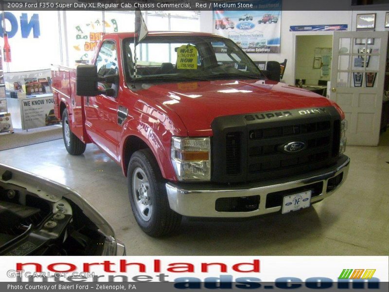 Red / Medium Stone 2009 Ford F350 Super Duty XL Regular Cab Chassis Commercial