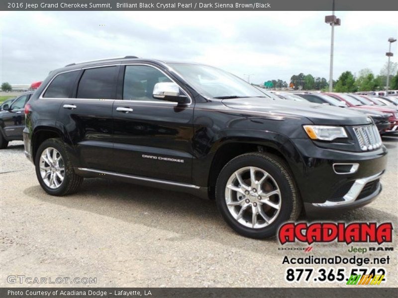 Brilliant Black Crystal Pearl / Dark Sienna Brown/Black 2016 Jeep Grand Cherokee Summit