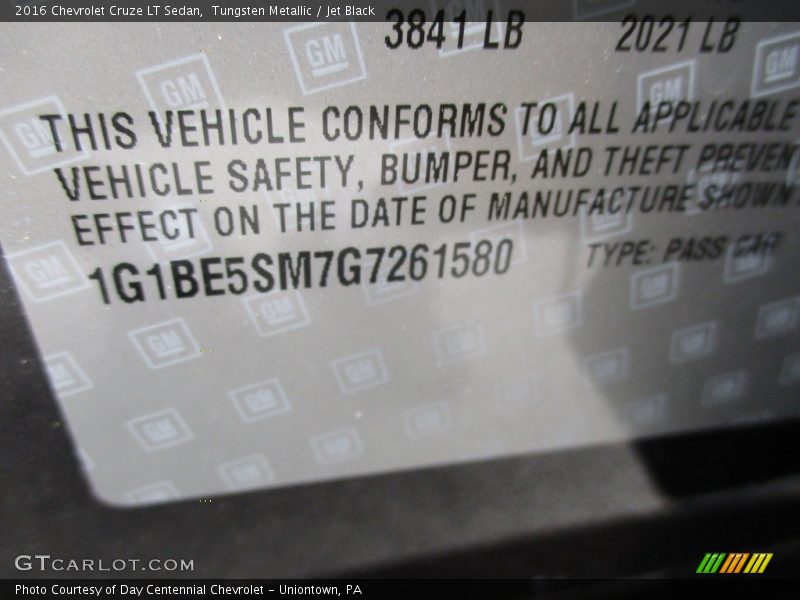 Tungsten Metallic / Jet Black 2016 Chevrolet Cruze LT Sedan