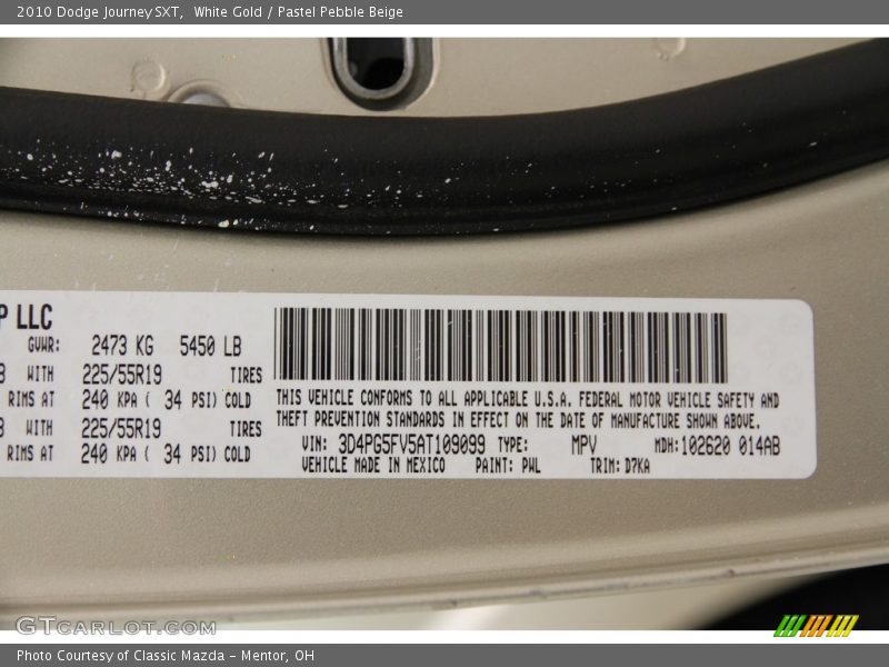 White Gold / Pastel Pebble Beige 2010 Dodge Journey SXT