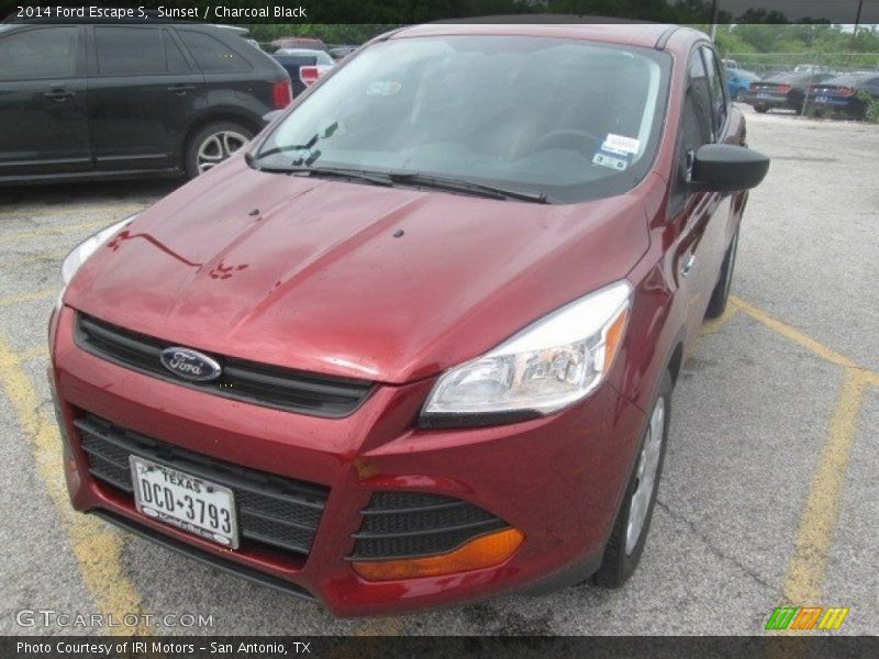 Sunset / Charcoal Black 2014 Ford Escape S