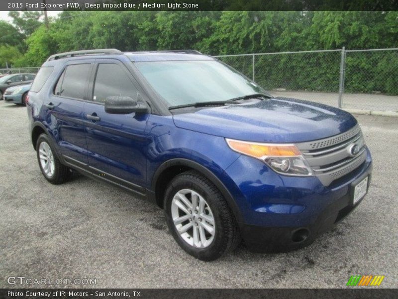 Deep Impact Blue / Medium Light Stone 2015 Ford Explorer FWD