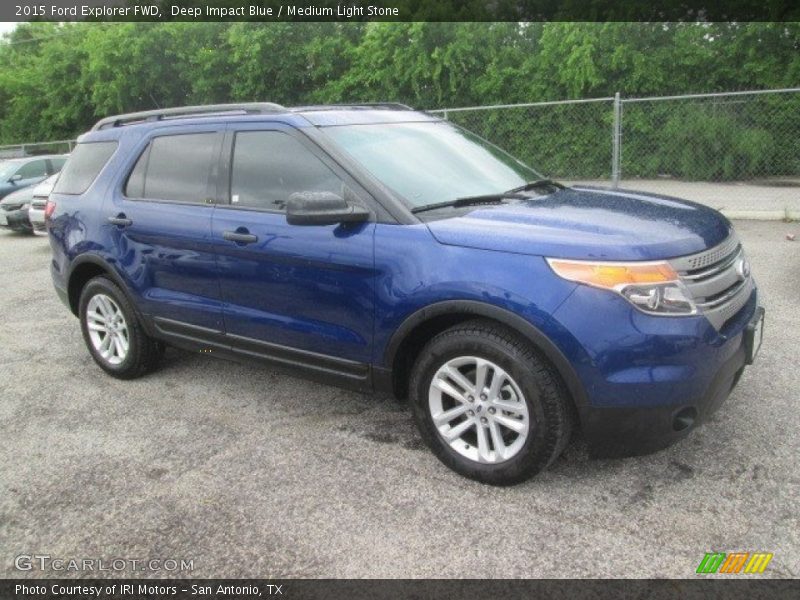 Deep Impact Blue / Medium Light Stone 2015 Ford Explorer FWD