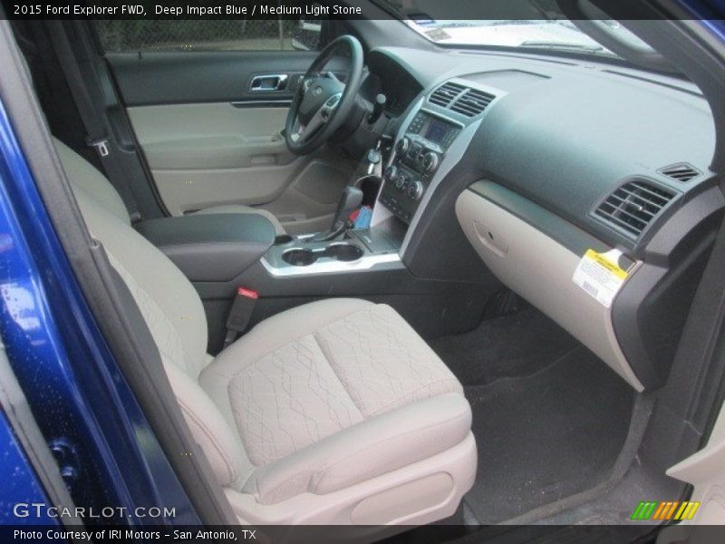 Deep Impact Blue / Medium Light Stone 2015 Ford Explorer FWD