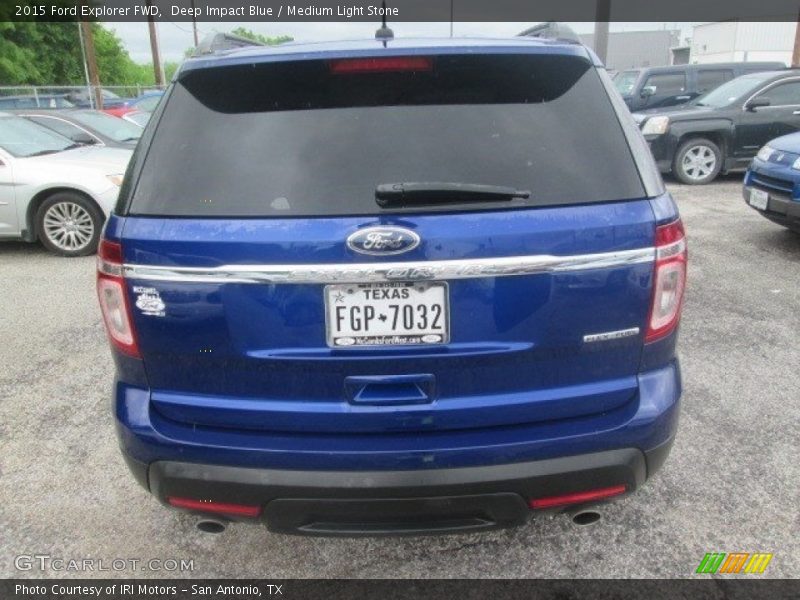 Deep Impact Blue / Medium Light Stone 2015 Ford Explorer FWD