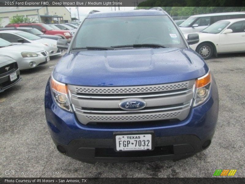 Deep Impact Blue / Medium Light Stone 2015 Ford Explorer FWD
