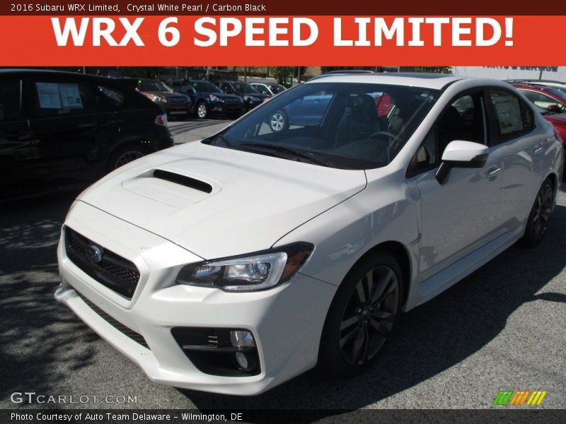 Crystal White Pearl / Carbon Black 2016 Subaru WRX Limited