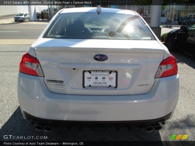 Crystal White Pearl / Carbon Black 2016 Subaru WRX Limited