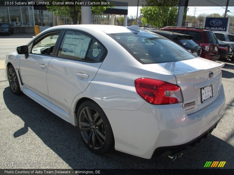 Crystal White Pearl / Carbon Black 2016 Subaru WRX Limited