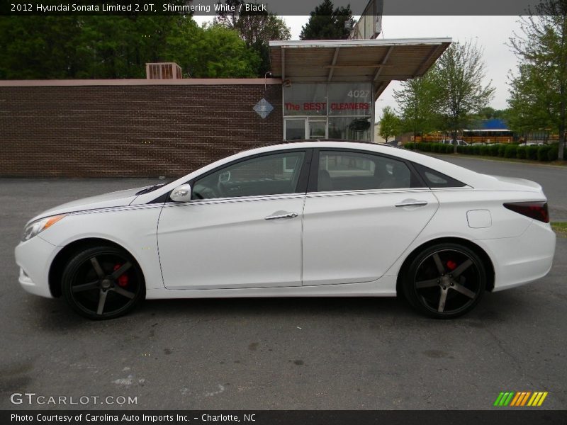 Shimmering White / Black 2012 Hyundai Sonata Limited 2.0T