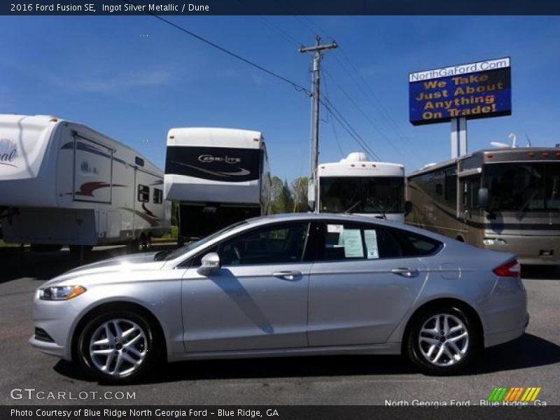Ingot Silver Metallic / Dune 2016 Ford Fusion SE