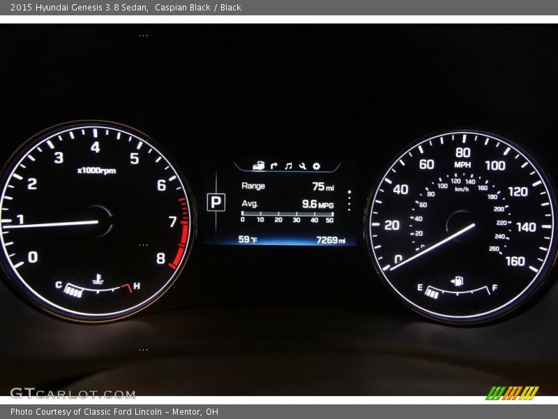 Caspian Black / Black 2015 Hyundai Genesis 3.8 Sedan