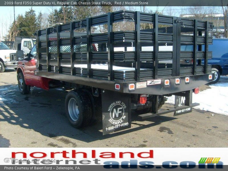 Red / Medium Stone 2009 Ford F350 Super Duty XL Regular Cab Chassis Stake Truck