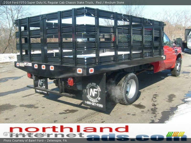 Red / Medium Stone 2009 Ford F350 Super Duty XL Regular Cab Chassis Stake Truck