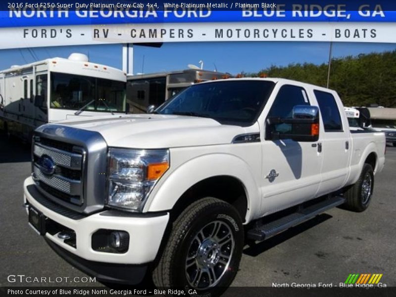 White Platinum Metallic / Platinum Black 2016 Ford F250 Super Duty Platinum Crew Cab 4x4