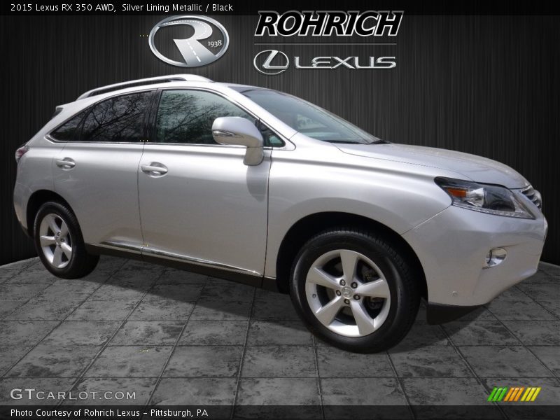 Silver Lining Metallic / Black 2015 Lexus RX 350 AWD