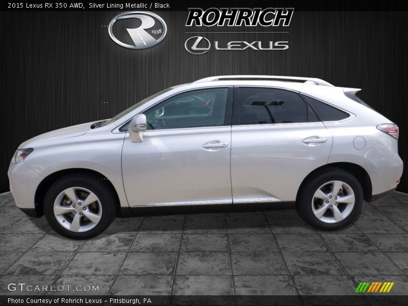 Silver Lining Metallic / Black 2015 Lexus RX 350 AWD