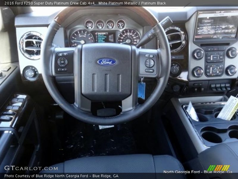 White Platinum Metallic / Platinum Black 2016 Ford F250 Super Duty Platinum Crew Cab 4x4