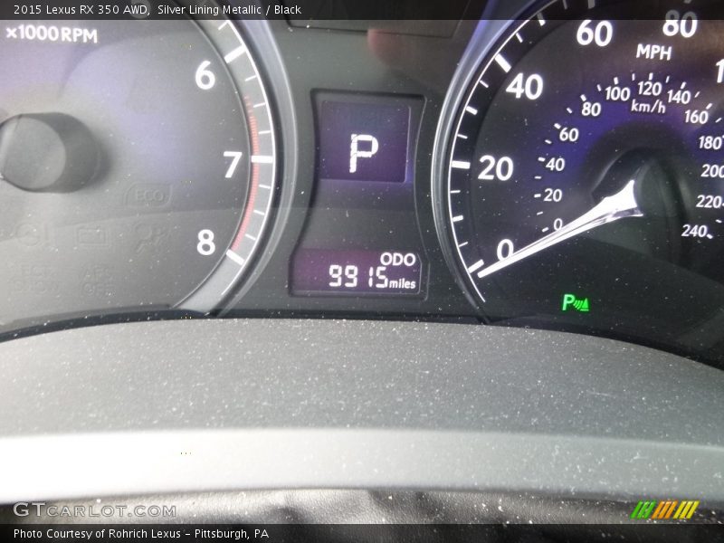 Silver Lining Metallic / Black 2015 Lexus RX 350 AWD