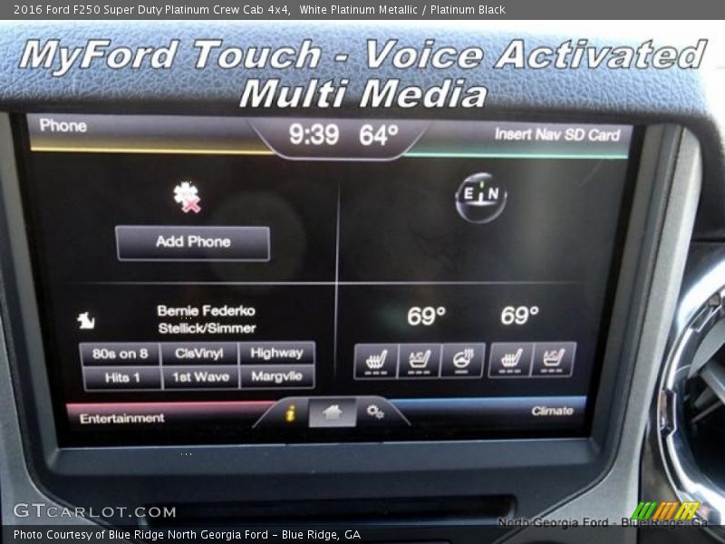 White Platinum Metallic / Platinum Black 2016 Ford F250 Super Duty Platinum Crew Cab 4x4