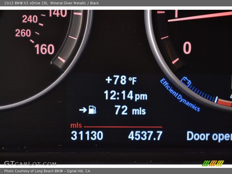 Mineral Silver Metallic / Black 2013 BMW X3 xDrive 28i
