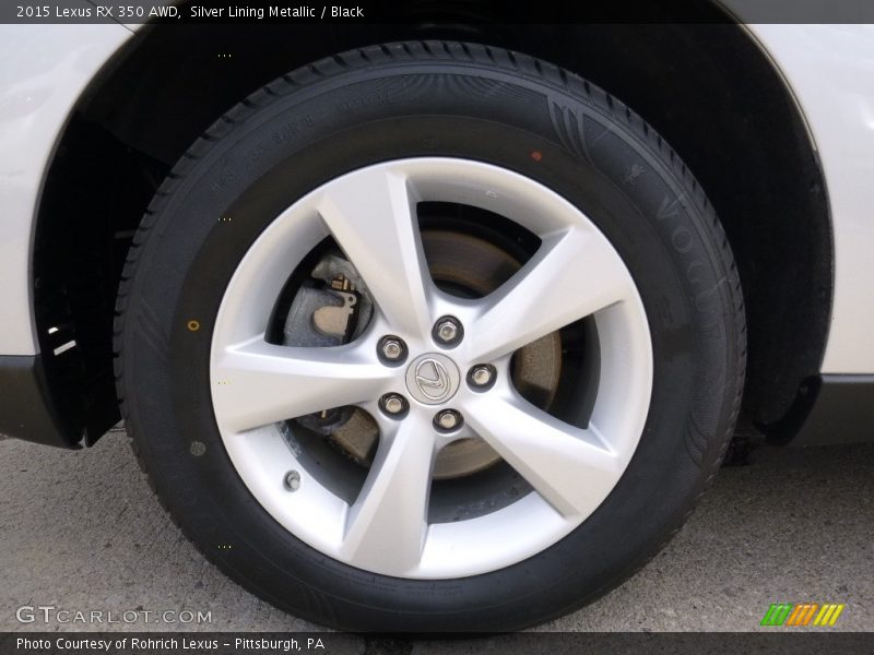 Silver Lining Metallic / Black 2015 Lexus RX 350 AWD
