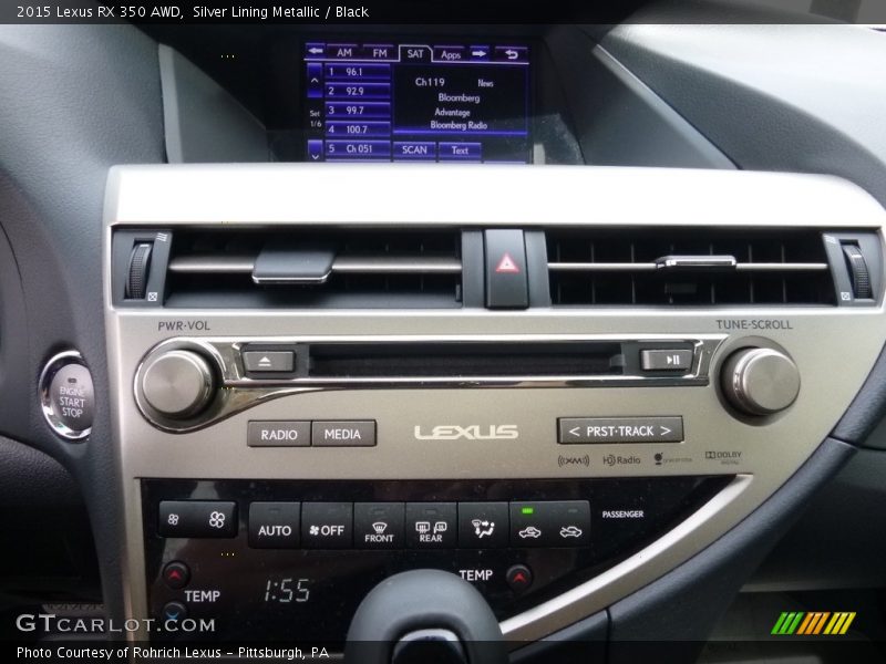 Silver Lining Metallic / Black 2015 Lexus RX 350 AWD