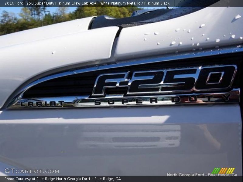 White Platinum Metallic / Platinum Black 2016 Ford F250 Super Duty Platinum Crew Cab 4x4