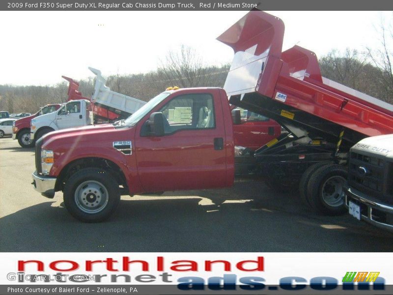 Red / Medium Stone 2009 Ford F350 Super Duty XL Regular Cab Chassis Dump Truck