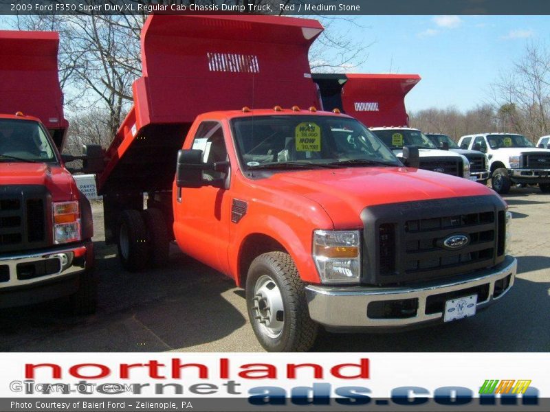 Red / Medium Stone 2009 Ford F350 Super Duty XL Regular Cab Chassis Dump Truck
