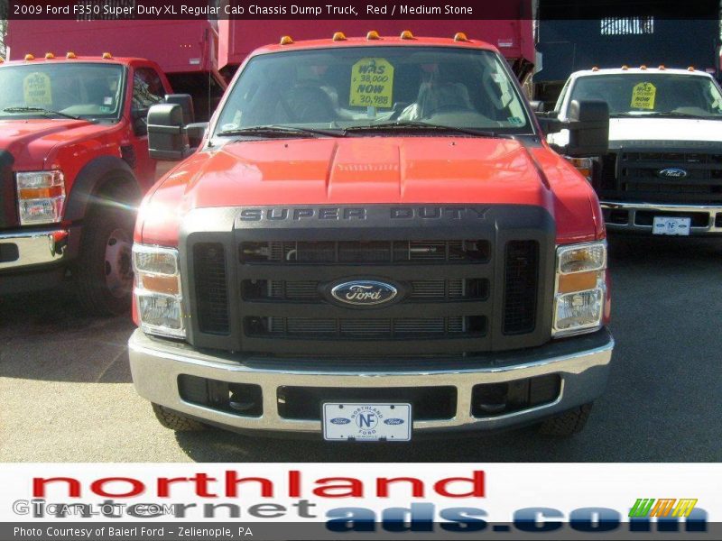 Red / Medium Stone 2009 Ford F350 Super Duty XL Regular Cab Chassis Dump Truck