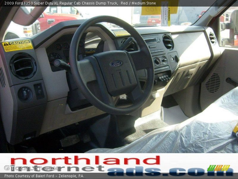 Red / Medium Stone 2009 Ford F350 Super Duty XL Regular Cab Chassis Dump Truck
