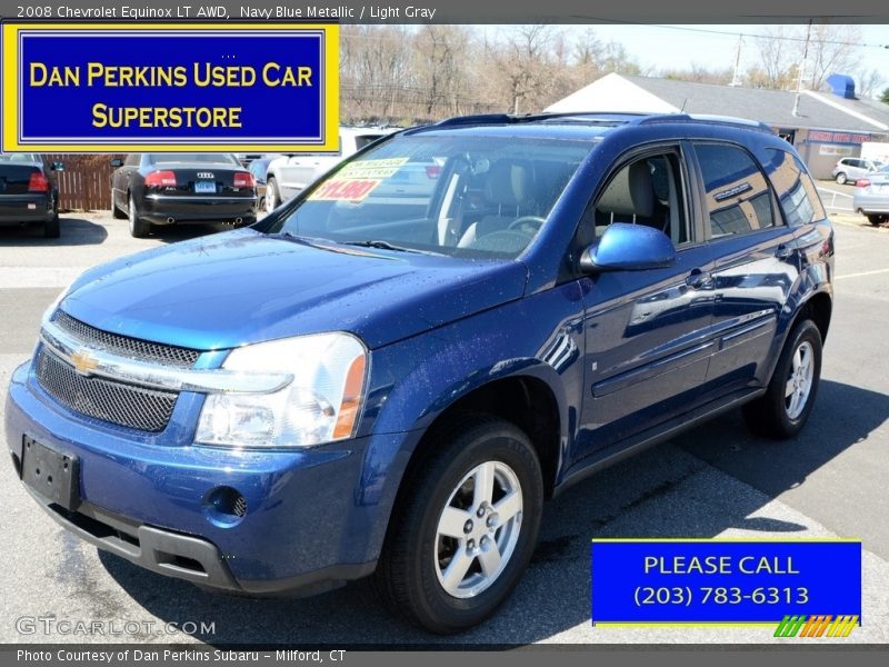 Navy Blue Metallic / Light Gray 2008 Chevrolet Equinox LT AWD