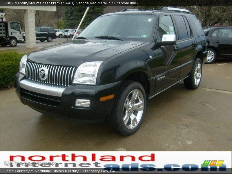 Sangria Red Metallic / Charcoal Black 2009 Mercury Mountaineer Premier AWD