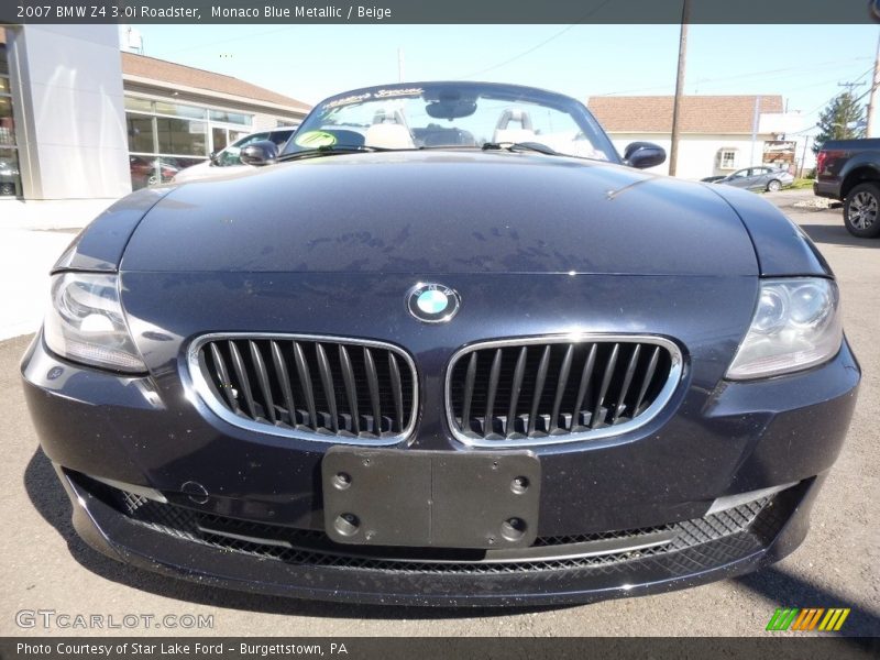 Monaco Blue Metallic / Beige 2007 BMW Z4 3.0i Roadster