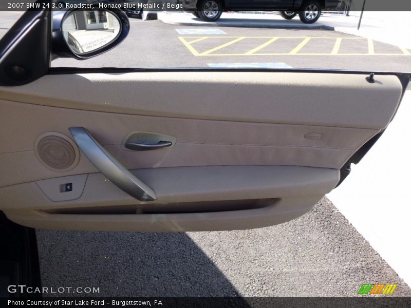Monaco Blue Metallic / Beige 2007 BMW Z4 3.0i Roadster