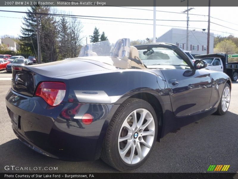 Monaco Blue Metallic / Beige 2007 BMW Z4 3.0i Roadster