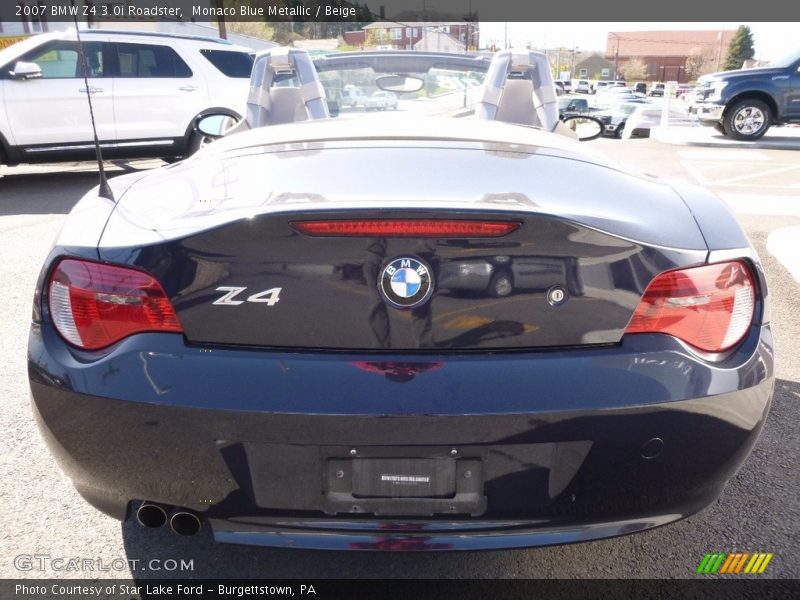 Monaco Blue Metallic / Beige 2007 BMW Z4 3.0i Roadster