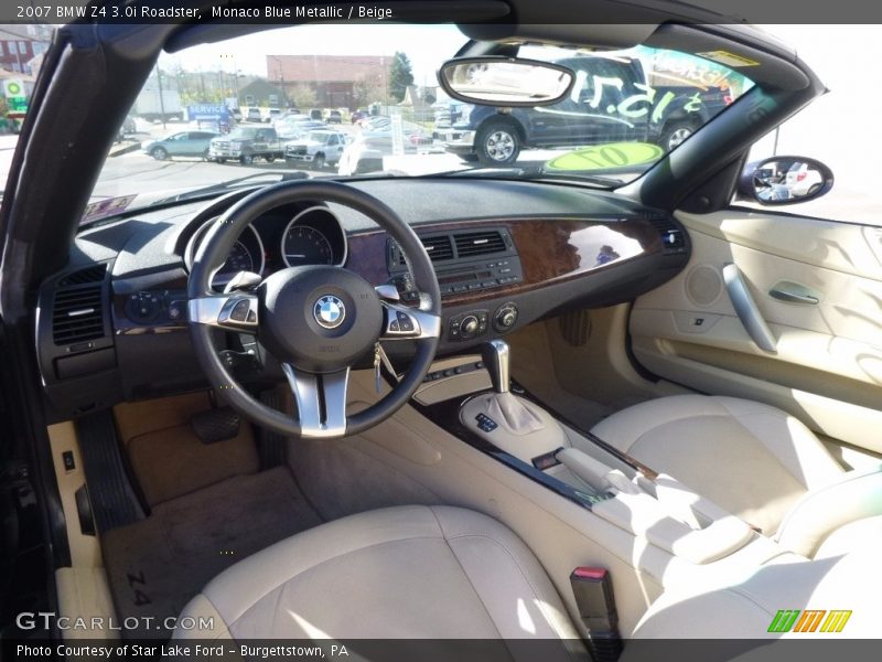 Monaco Blue Metallic / Beige 2007 BMW Z4 3.0i Roadster