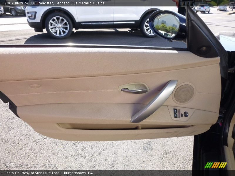 Monaco Blue Metallic / Beige 2007 BMW Z4 3.0i Roadster