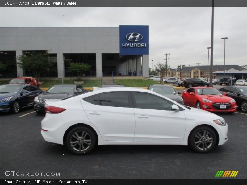 White / Beige 2017 Hyundai Elantra SE