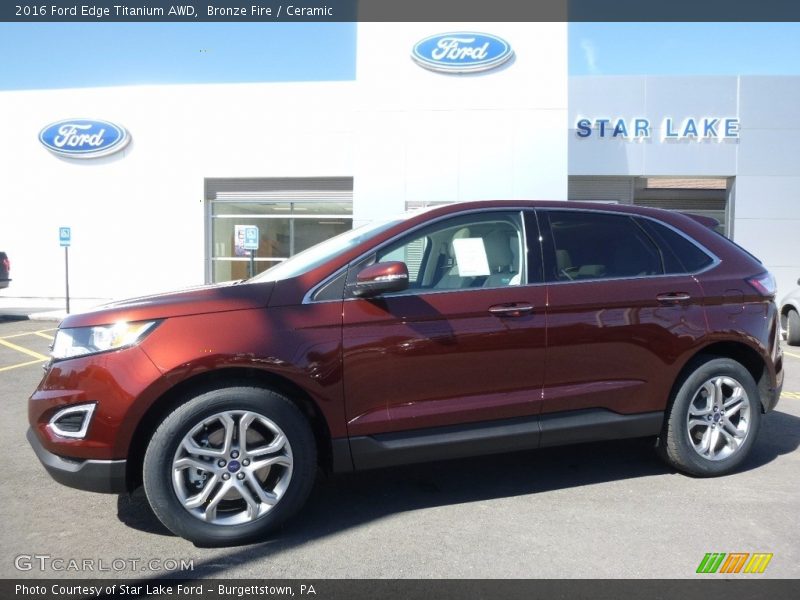 Bronze Fire / Ceramic 2016 Ford Edge Titanium AWD