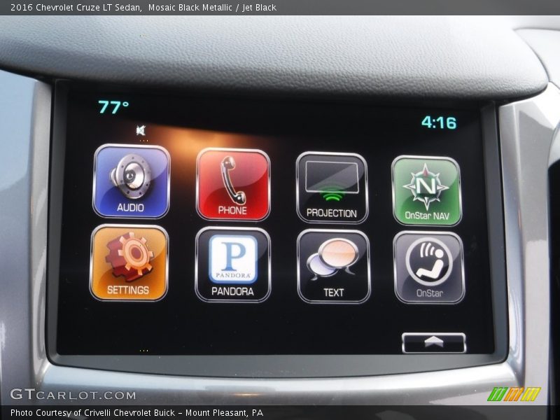 Mosaic Black Metallic / Jet Black 2016 Chevrolet Cruze LT Sedan