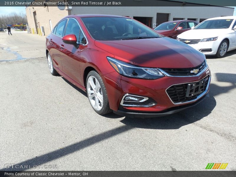 Siren Red Tintcoat / Jet Black 2016 Chevrolet Cruze Premier Sedan