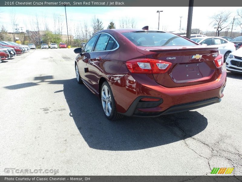 Siren Red Tintcoat / Jet Black 2016 Chevrolet Cruze Premier Sedan