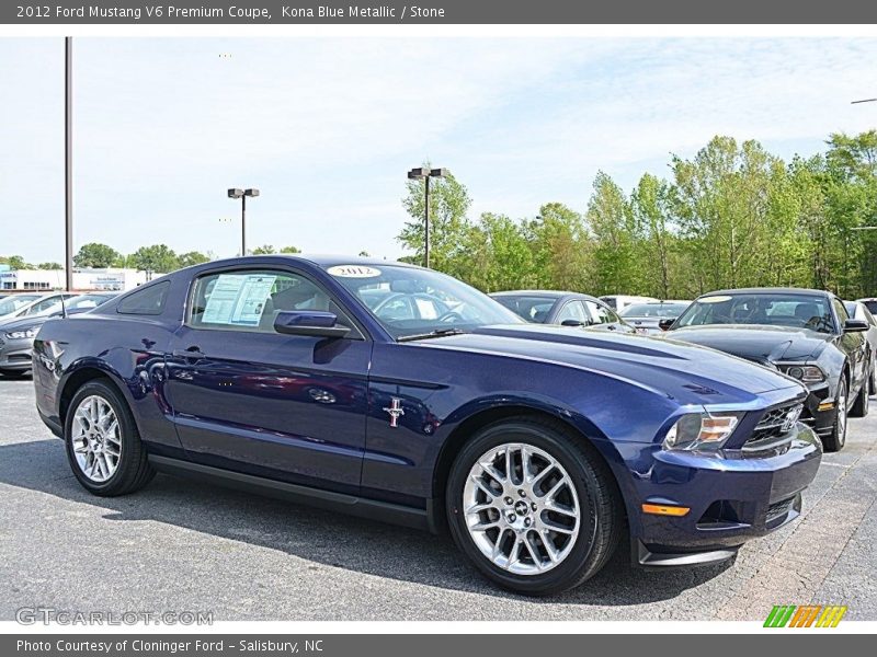 Kona Blue Metallic / Stone 2012 Ford Mustang V6 Premium Coupe
