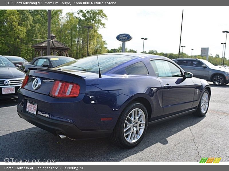 Kona Blue Metallic / Stone 2012 Ford Mustang V6 Premium Coupe