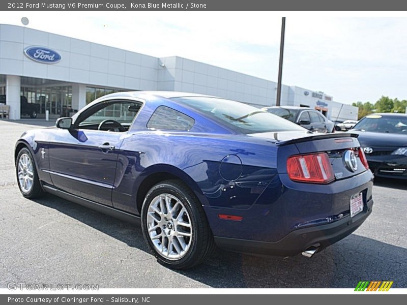Kona Blue Metallic / Stone 2012 Ford Mustang V6 Premium Coupe
