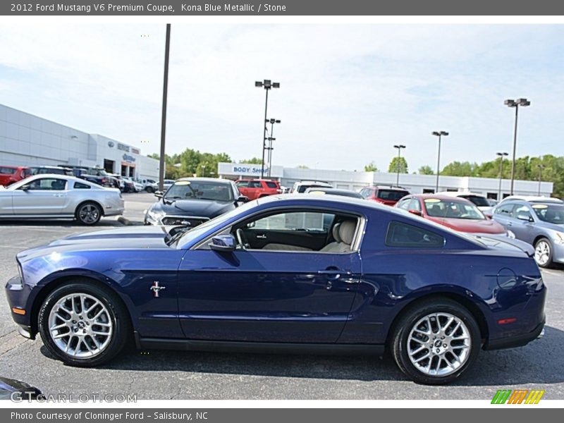 Kona Blue Metallic / Stone 2012 Ford Mustang V6 Premium Coupe