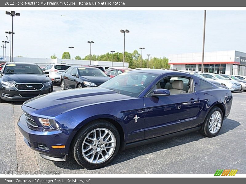Kona Blue Metallic / Stone 2012 Ford Mustang V6 Premium Coupe